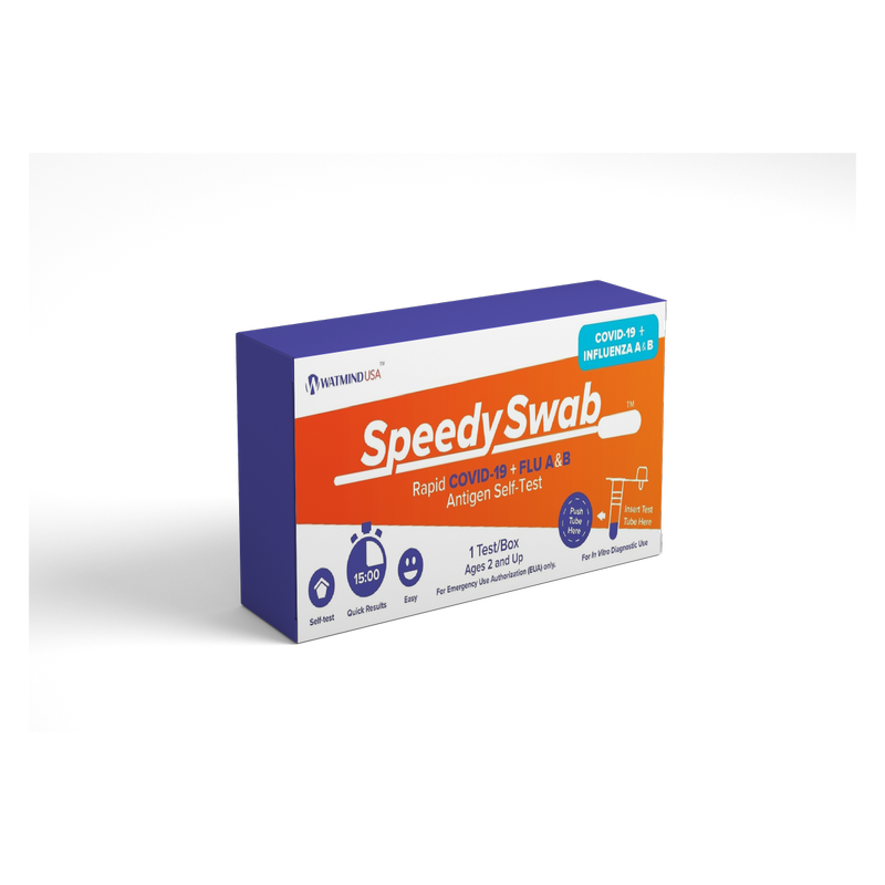 SpeedySwab™ Rapid COVID-19 + FLU A&B Antigen Self Test