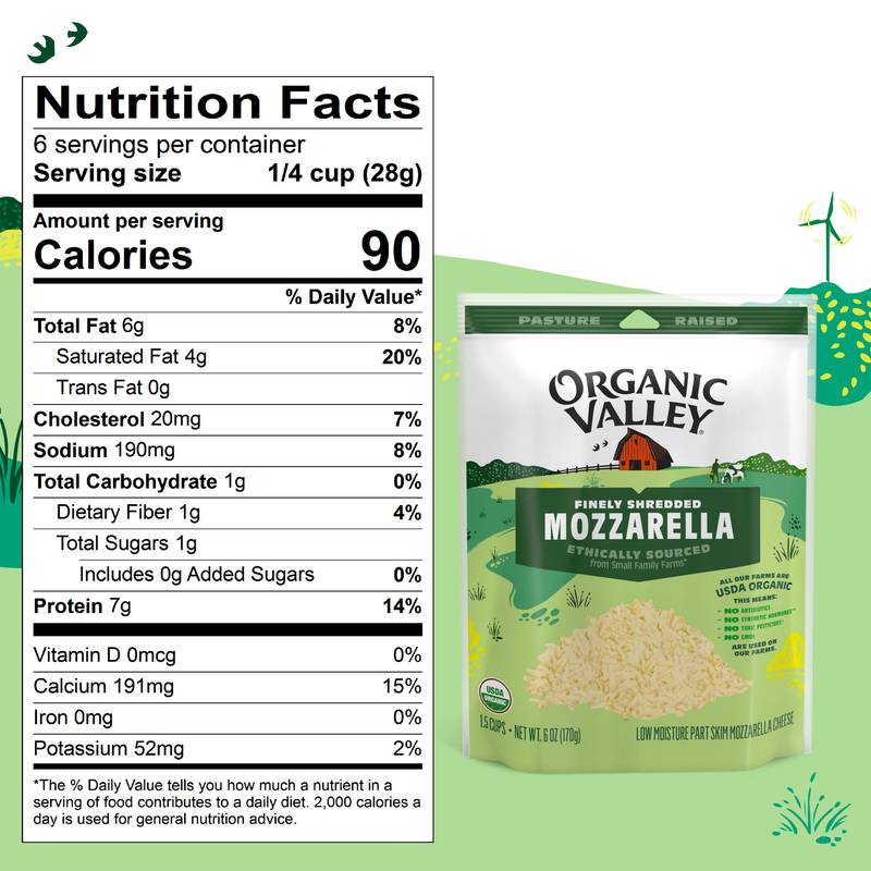 Organic Valley Mozzarella Finely Shredded Cheese - 6oz