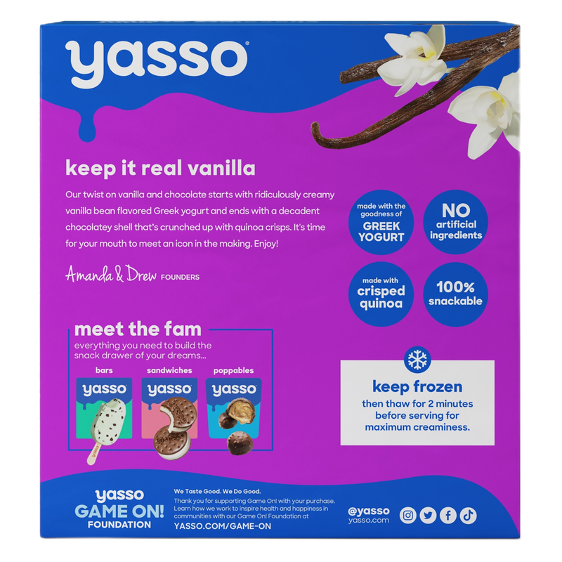 Yasso Vanilla Chocolate Crunch Bars, 4ct