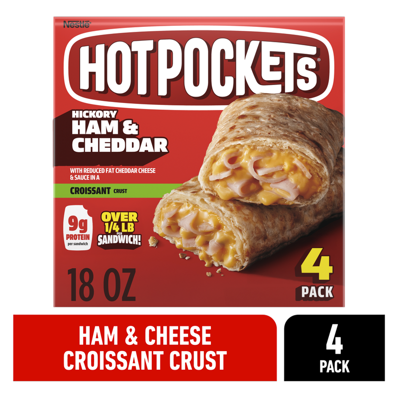Hot Pockets Ham & Cheddar 4ct 