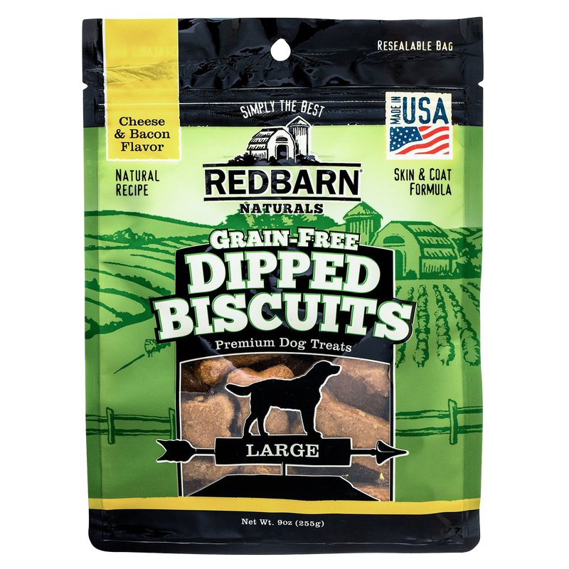 Red Barn Grain Free Large Cheese and Bacon Dipped Dog Biscuits 9oz
