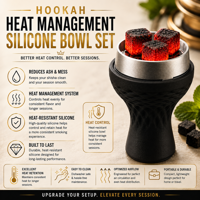 Hookah Silicone Bowl + Metal Heat Management Device