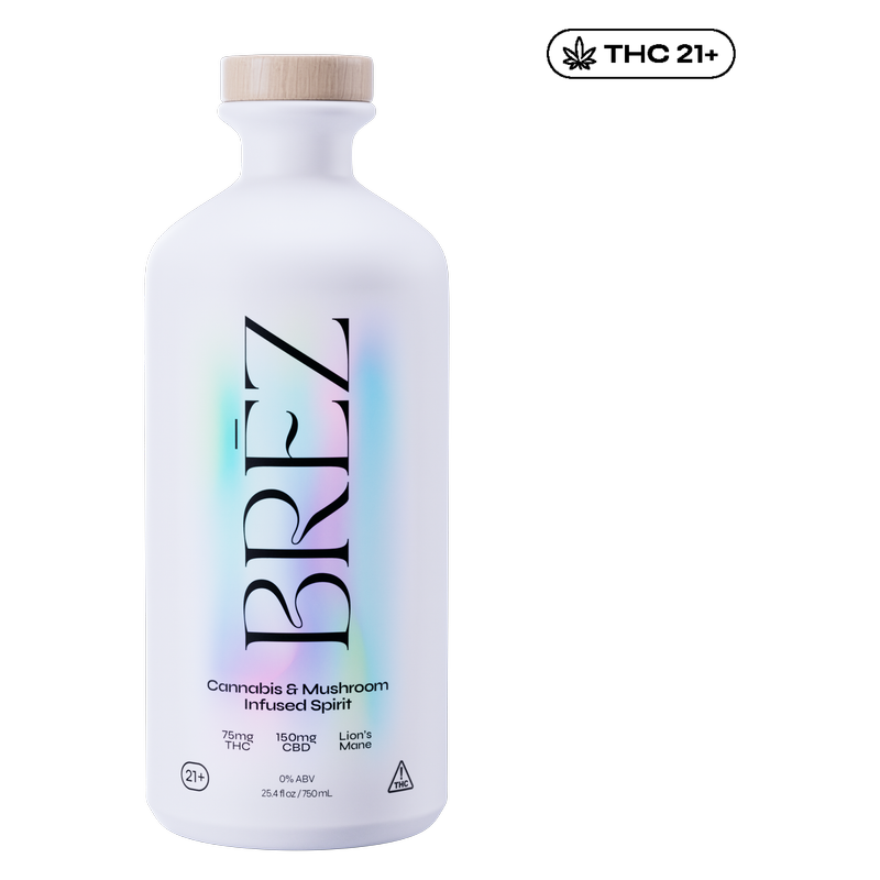 BRĒZ 5mg THC Cannabis and Lions Mane Mushroom Infused Spirit 750ml