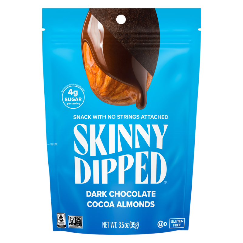 SkinnyDipped Dark Chocolate Cocoa Almonds, 3.5oz