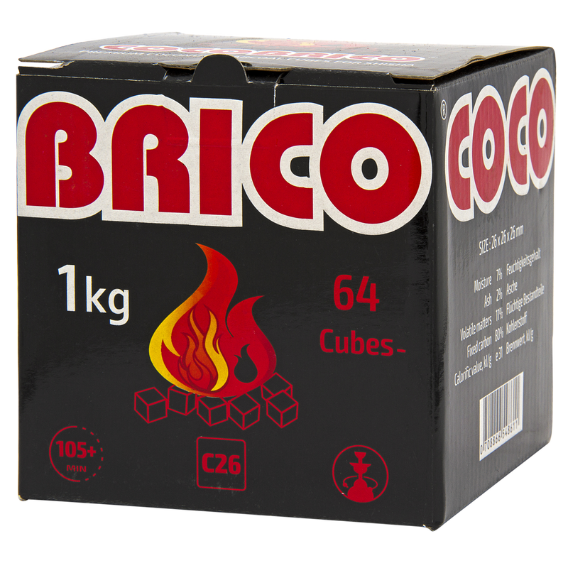 Coco Brico Hookah Charcoal Big Cubes 64pc 1Kg
