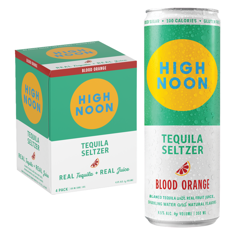 High Noon Blood Orange Tequila Seltzer 4pk 12oz Cans