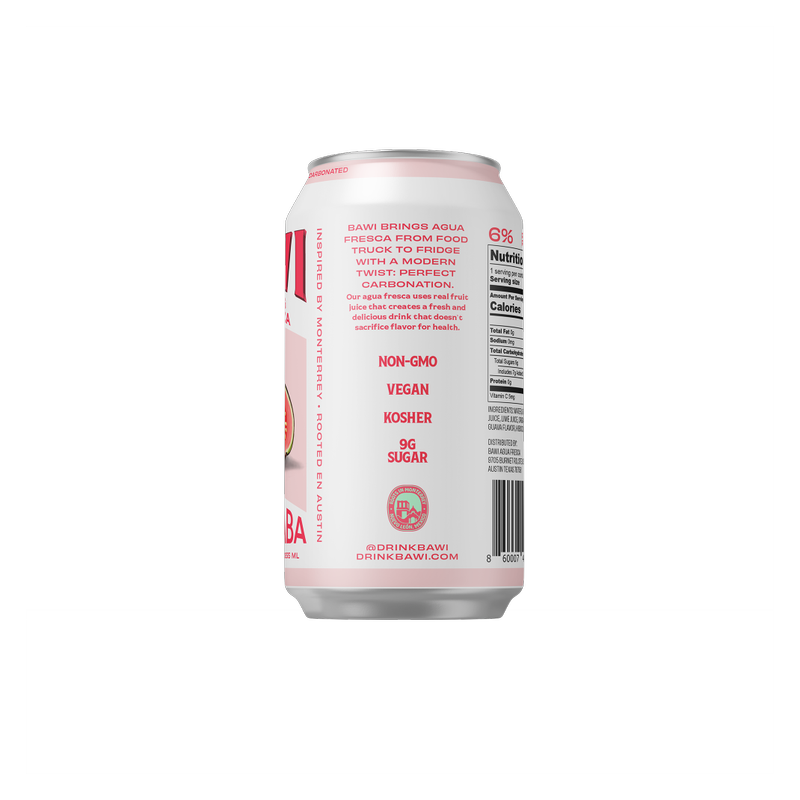 Bawi Pink Guava Agua Fresca 12oz Can