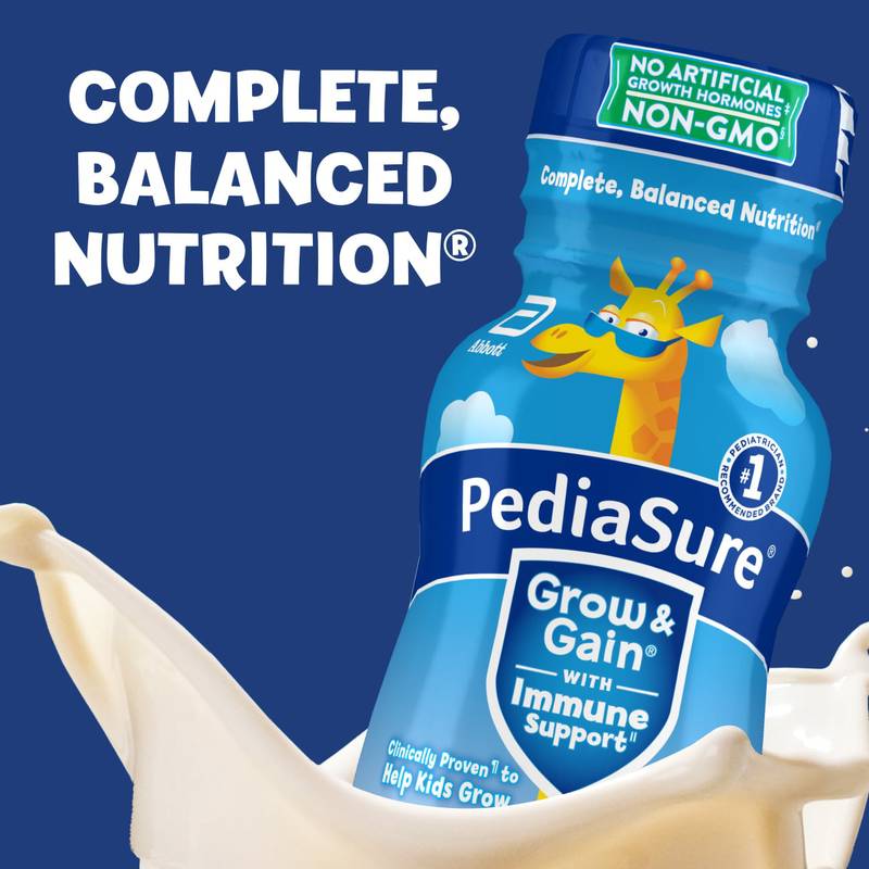 Pediasure Grow & Gain Vanilla Flavor Shake 6pk 8oz Ctn