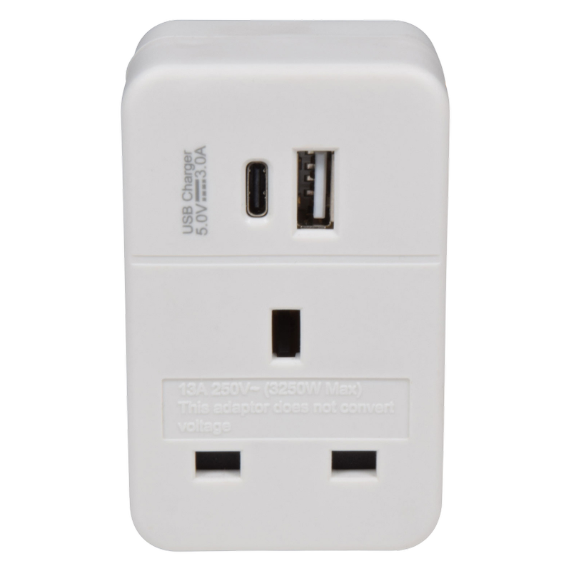Maplin UK to Europe with USB A & C Travel Adapter, 1pcs