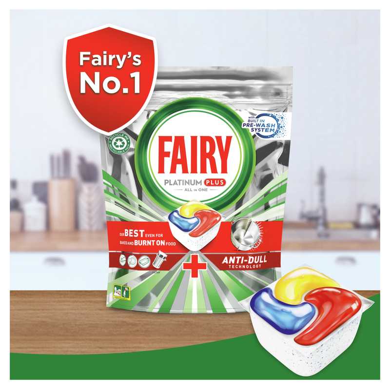 Fairy Platinum Plus Dishwasher Tablets Lemon 21pk, 21s