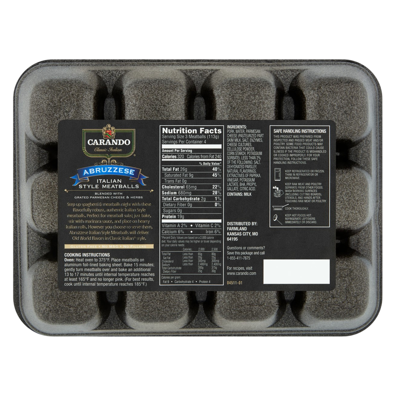 Carando Abruzzese Italian Style Meatballs - 16oz / 12ct