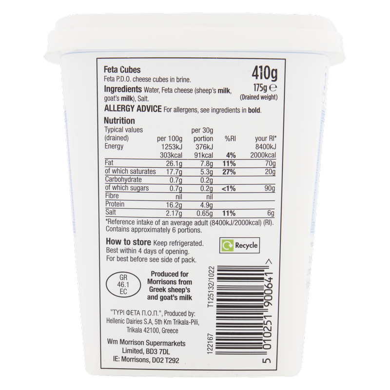 Morrisons Feta Cubes, 410g