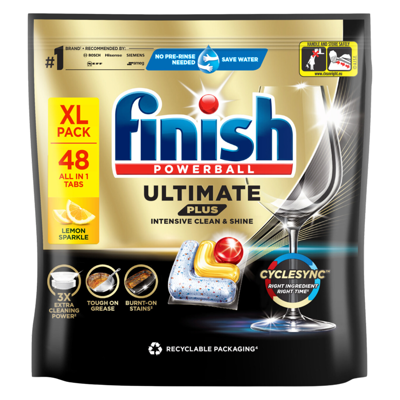 Finish Ultimate Plus Lemon Dishwasher Tablets, 48pcs