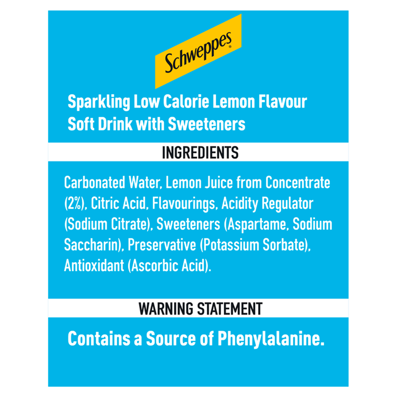 Schweppes Diet Lemonade, 2L