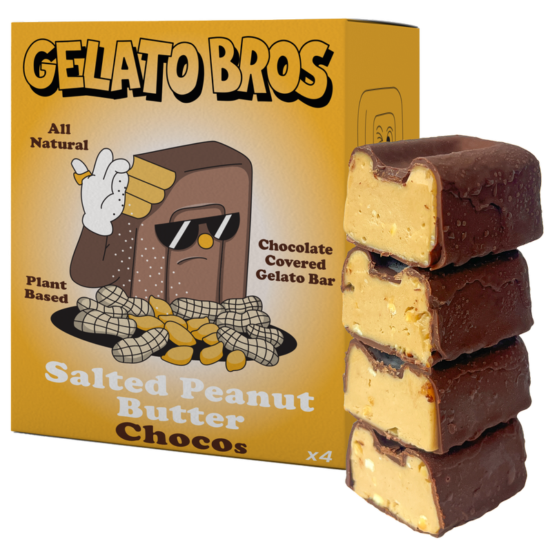 Gelato Bros Salted Peanut Butter Chocos, 4 x 200ml