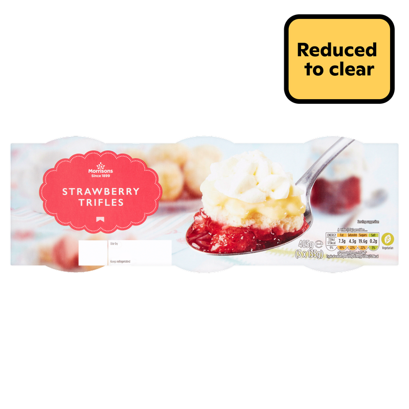 Reduced - Morrisons Strawberry Trifle, 3 x 135g