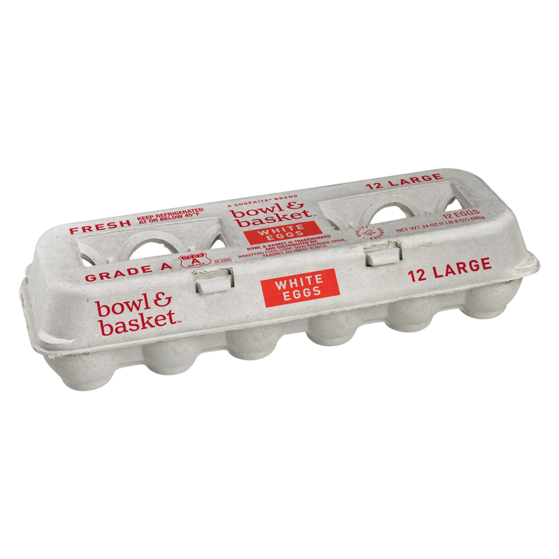 Bowl & Basket Large White Eggs - 12ct