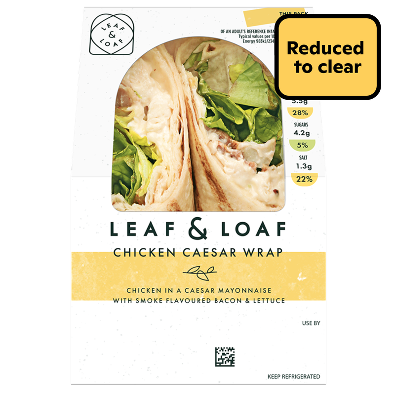Reduced - Leaf & Loaf Chicken Caesar Wrap, 1pcs