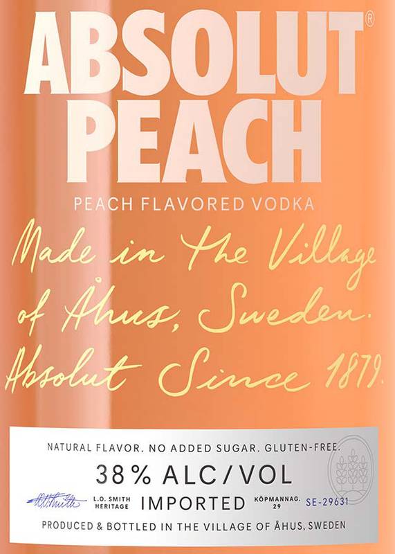 ABSOLUT Peach Flavored Vodka 750 ML 76 Proof