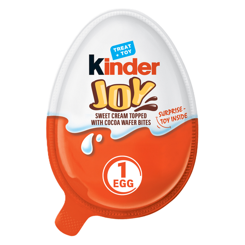 Kinder Joy Egg, Treat Plus Toy, Sweet Creams and Chocolatey Wafers, Individually Wrapped, 0.7 oz