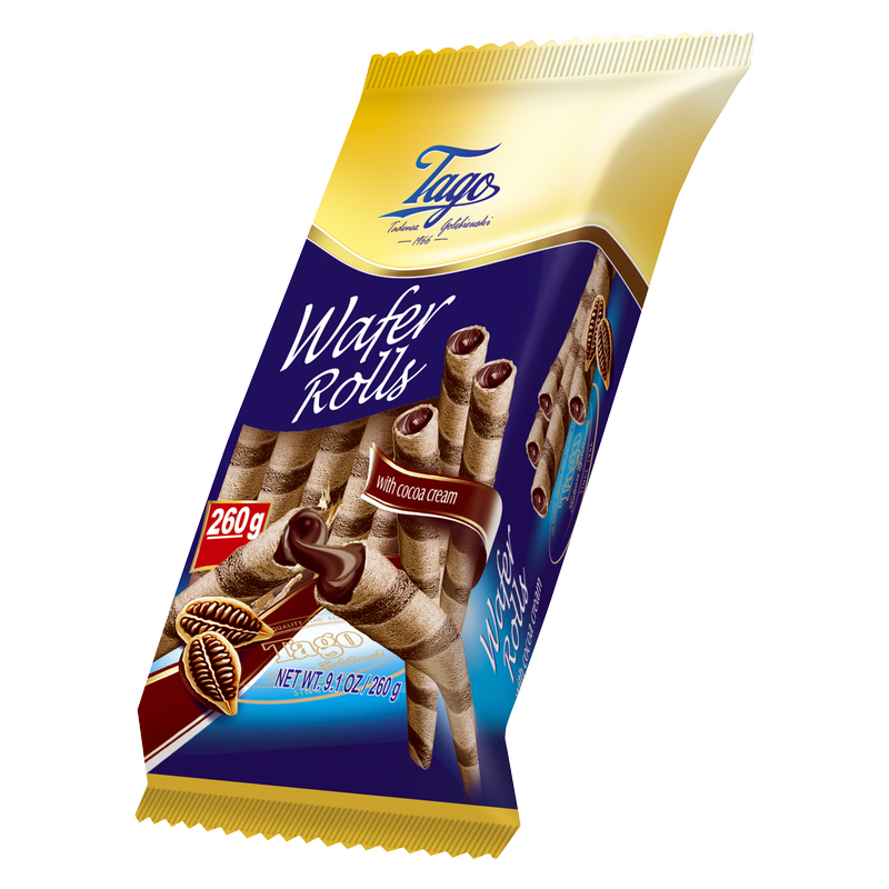 Tago Wafer Rolls Cocoa Filling, 260g