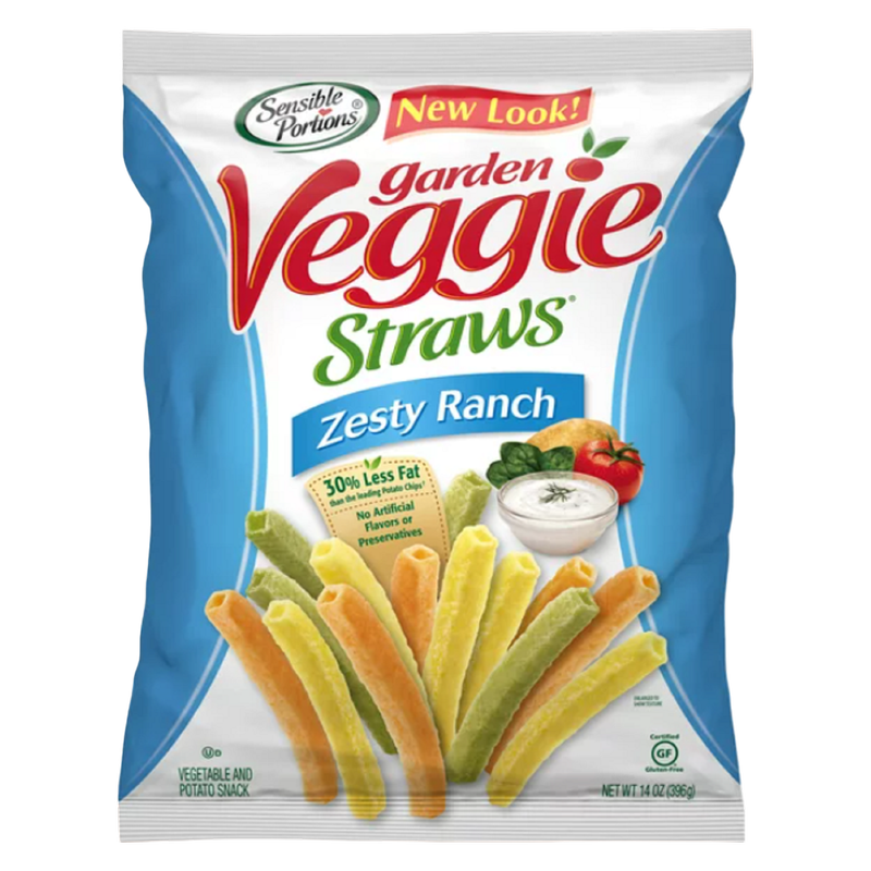 Sensible Portions Garden Veggie Straws Zesty Ranch Potato and Vegetable Snack 4.25 oz