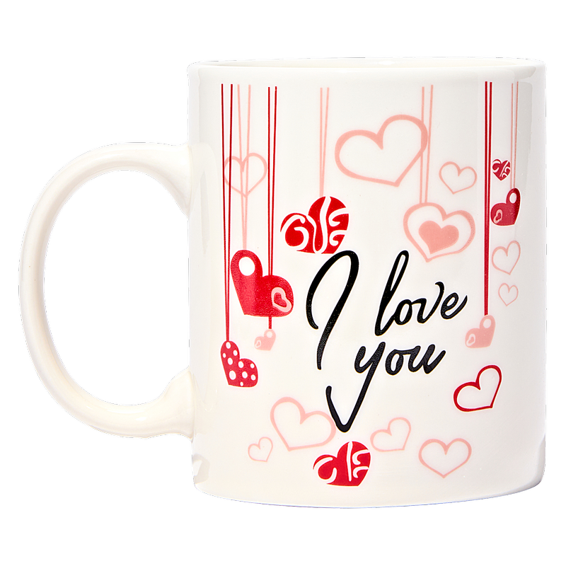 I Love You Gift Mug With Plush Teddy Bear Inside, White