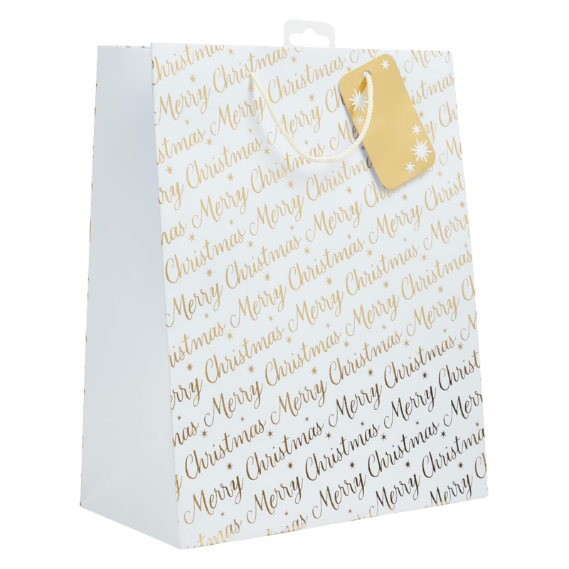 Morrisons Gold Merry Christmas Gift Bag Large, 1pcs