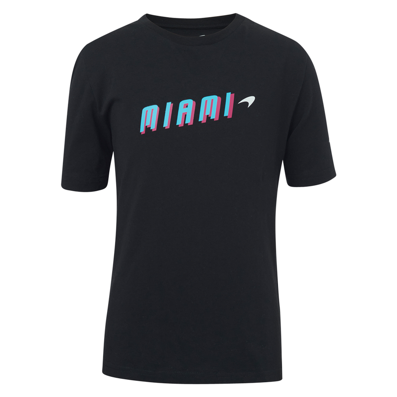 Mens Small - Official McLaren Miami Neon Graphic T-Shirt in Black