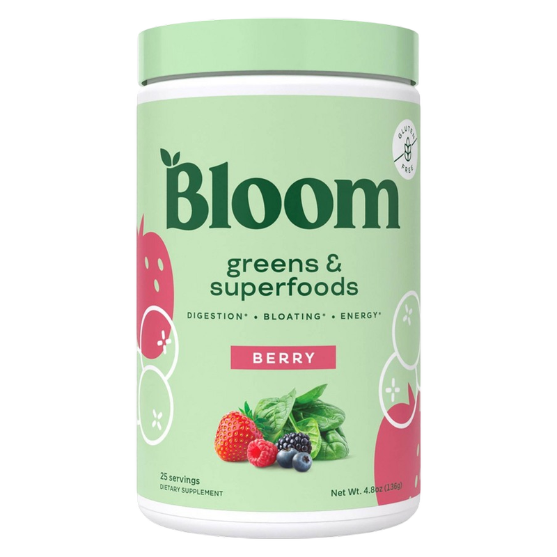 Bloom Nutrition Greens and Superfoods Powder, Berry, 4.8oz