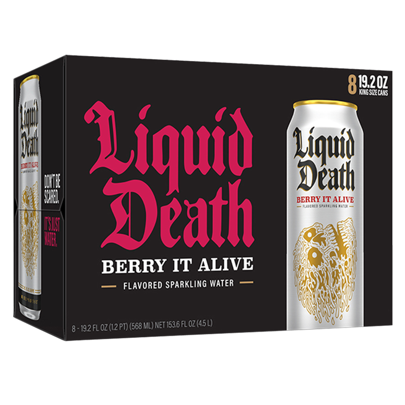 Liquid Death Sparkling Water Berry It Alive 8pk 19.2oz Can