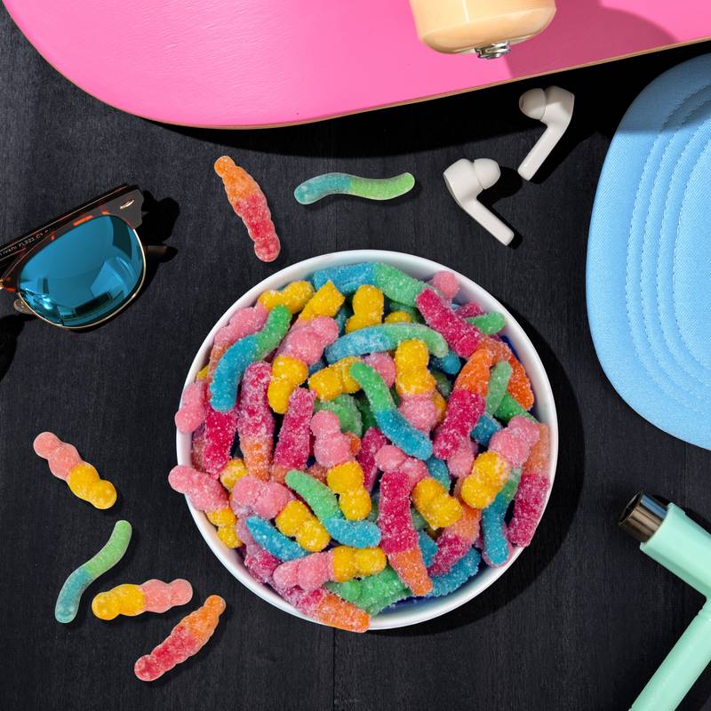 Trolli Sour Brite Squad Gummy Candy, Sour Gummy Worms, 4.25 oz