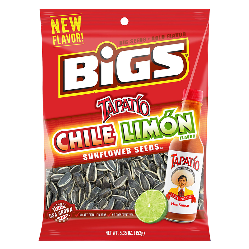Bigs Tapatio Chile Lime Sunflower Seeds 5.35oz