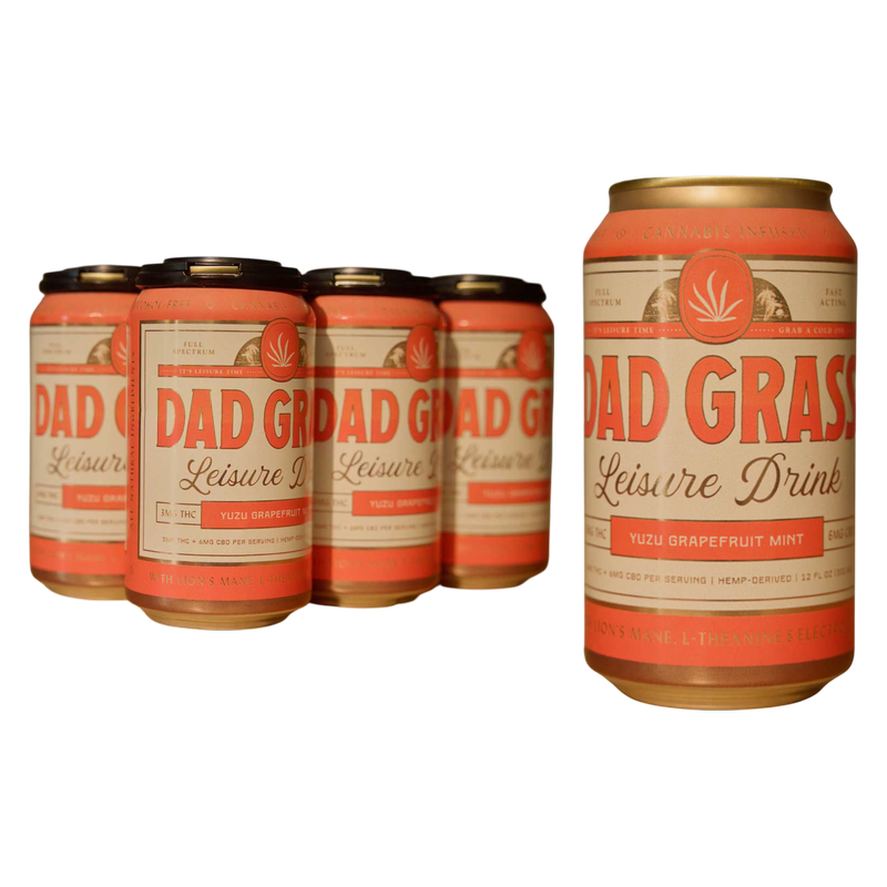 Dad Grass 3mg THC Yuzu Grapefruit Mint Leisure Drink 6pk 12oz Can