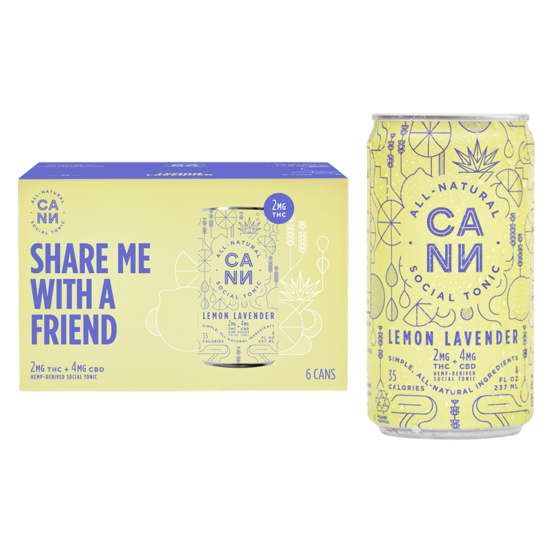 Cann Lemon Lavender 2mg THC 4mg CBD Seltzer 12pk 8oz Can