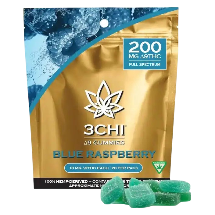 3CHI 10mg Platinum Delta 9 Gummies, Blue Raspberry , 20ct