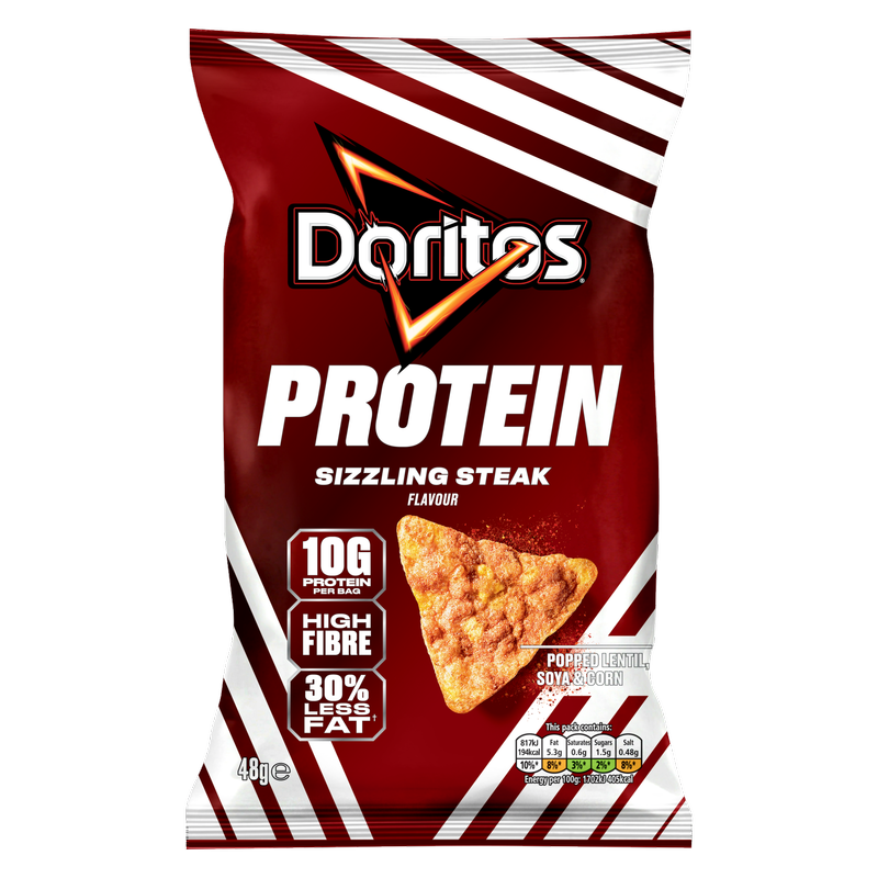 Doritos Protein Tortilla Chips Sizzling Steak Crisps, 48g