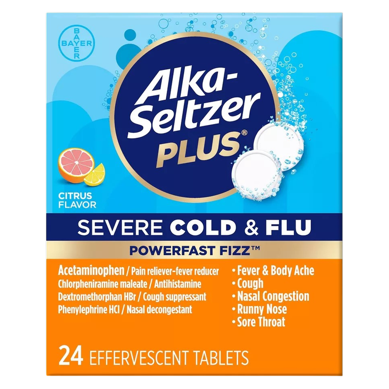 Alka-Seltzer Plus Powerfast Fizz Severe Cold Citrus Fizz 24ct
