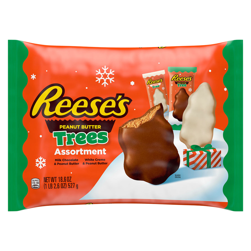 Reese's Assorted Milk Chocolate, White Creme Peanut Butter Trees Candy, 18.6 oz