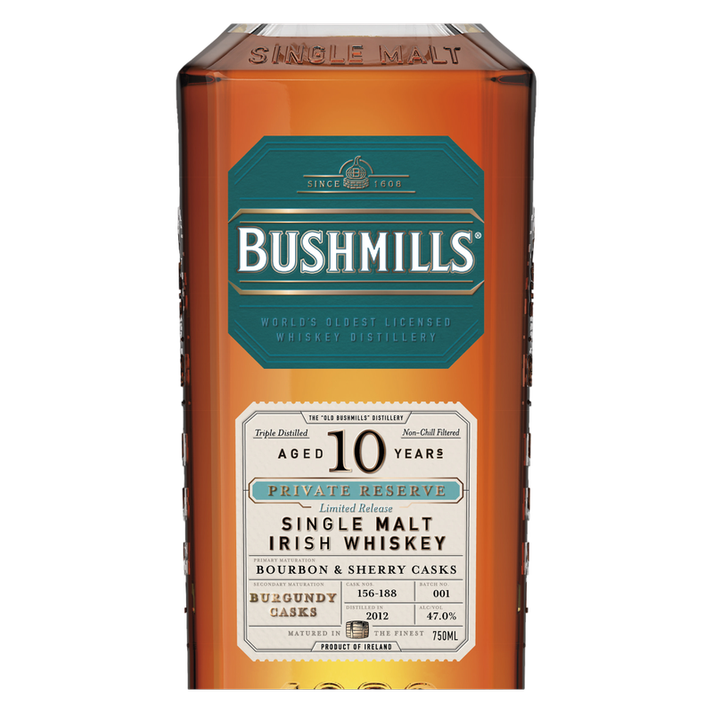 Bushmills Private Reserve Limited Release 10 Year Old: Burgundy Casks Whiskey 750ml (94 Proof)