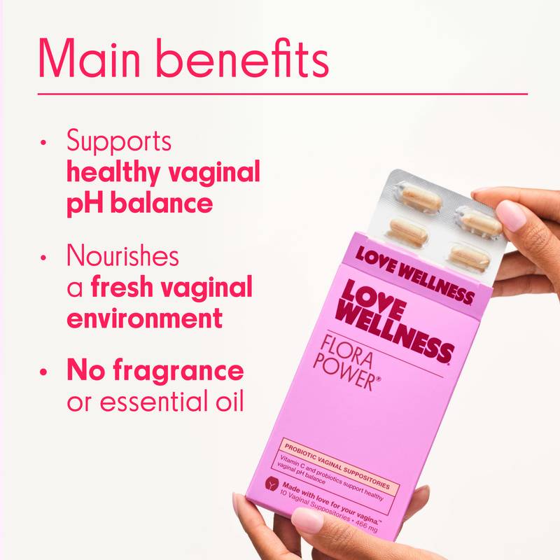 Love Wellness Flora Power Probiotic Vaginal Suppositories 10ct