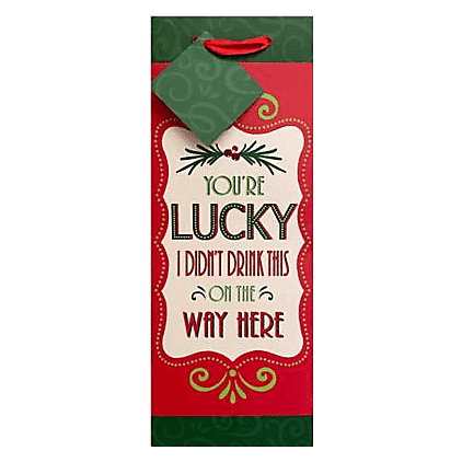 The Gift Wrap Company Lucky You Bottle Bag