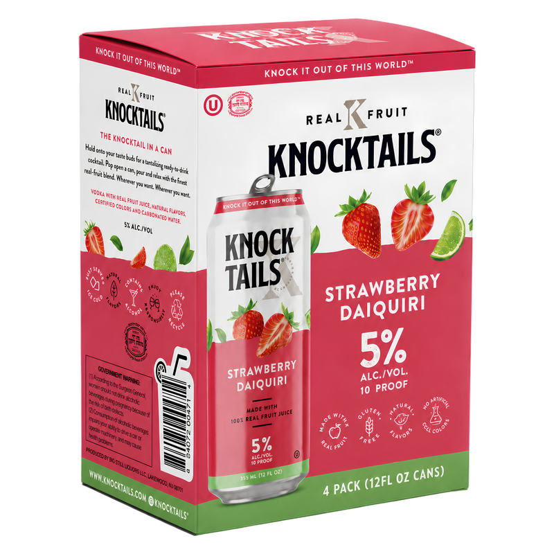 Knocktails Strawberry Daiquiri 4pk 12oz Can 