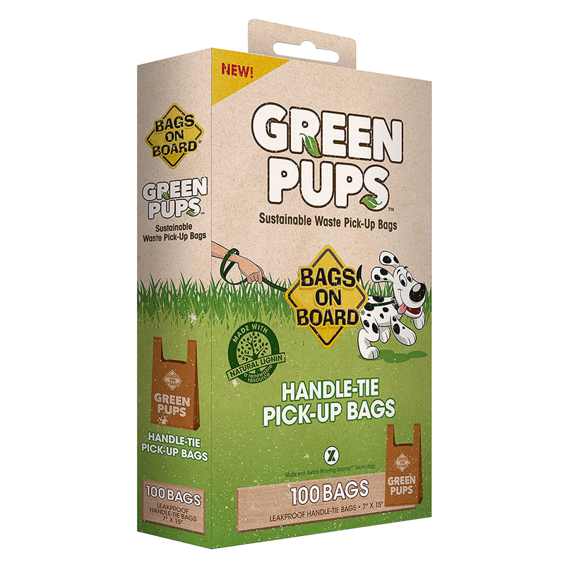 Green Pups Waste Pick-up Handle Tie Bags 100ct