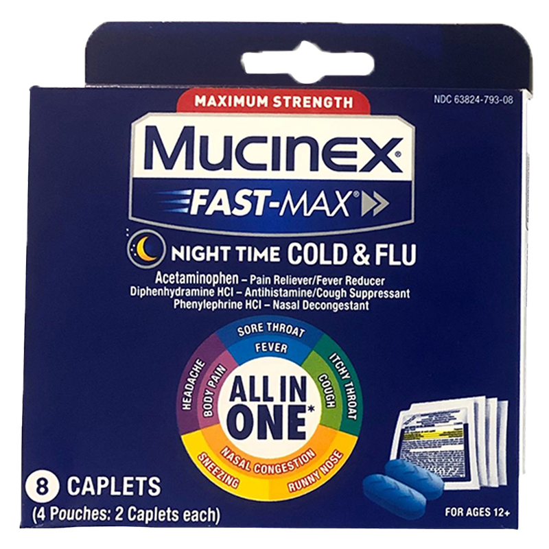 Mucinex Fast Max Cold & Flu Caplets 8ct