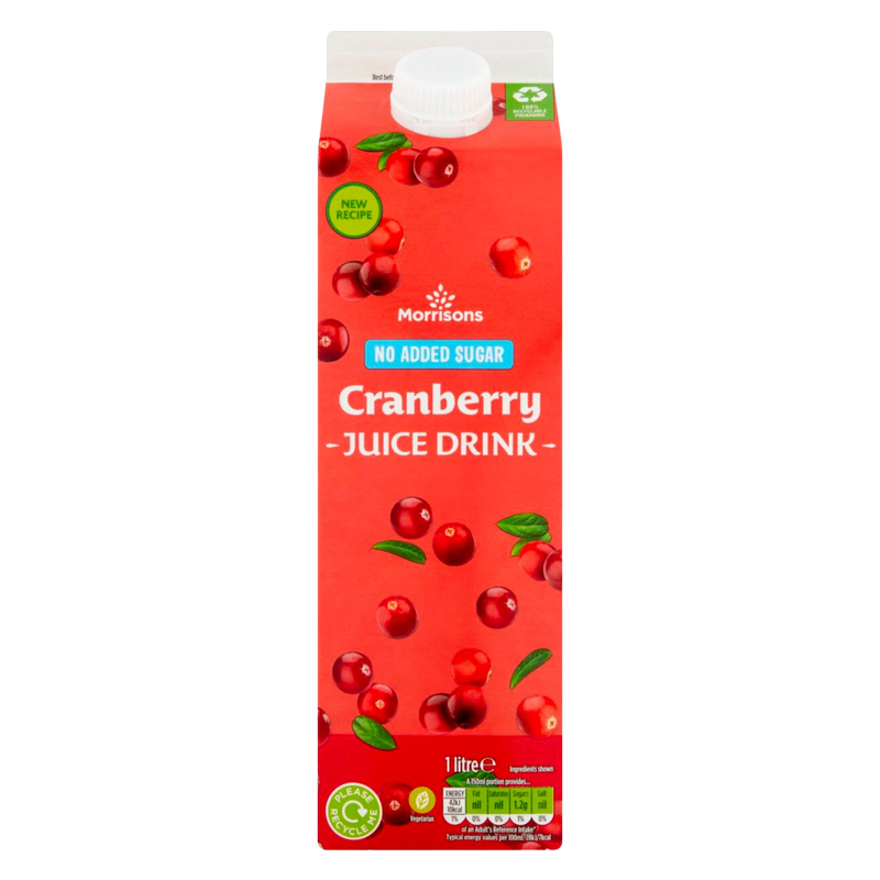 Morrisons Cranberry Juice No Added Sugar, 1L