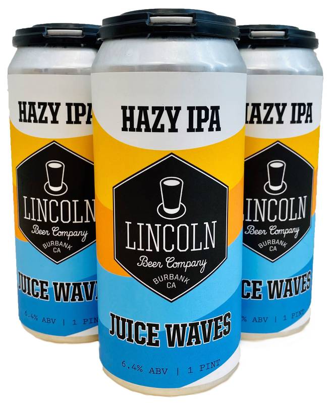 Lincoln Beer Co. Juice Waves Hazy IPA 4pk 16oz Can 6.4% ABV