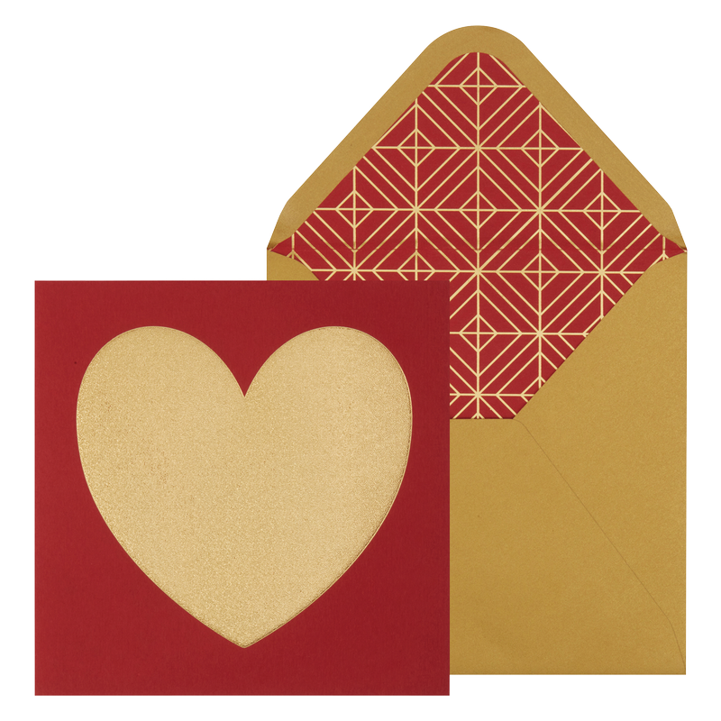 Niquea D. "Sandblasted Gold Foil Heart" Valentine's Day Card