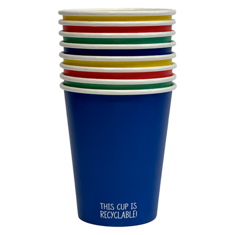 Nutmeg Multicoloured Cups 8oz, 8pcs