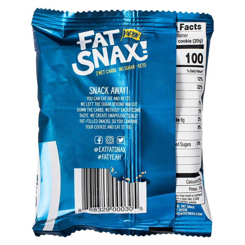 Fat Snax Chocolate Chip Cookie 2pk 1.4oz